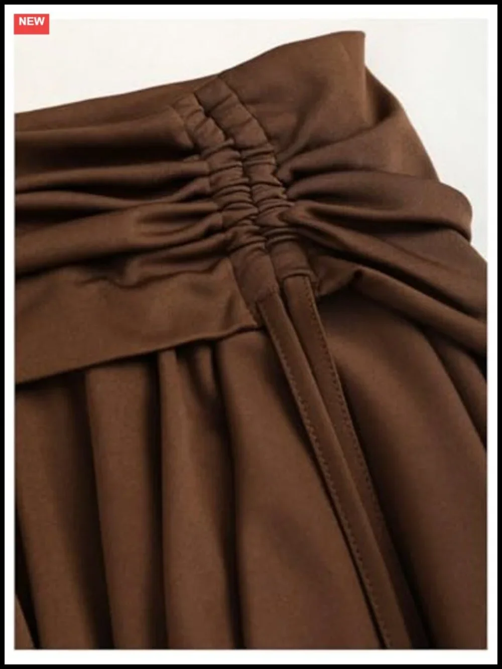 Women's Ruched Asymmetrical Pleated Mini Skirt - Y2K Drawstring